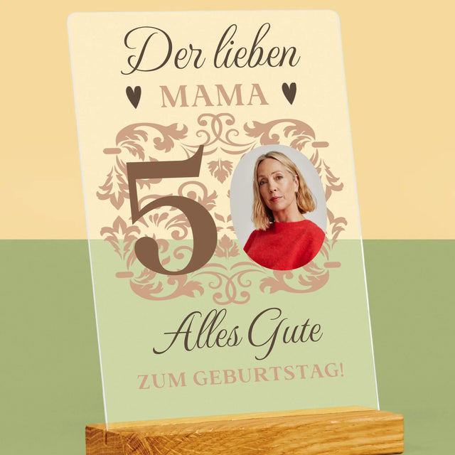 Foto Und Unterschrift: Der Lieben Mama Zum 50. Geburtstag - Druck Auf Acrylglas