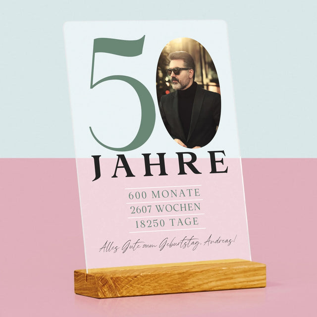 Foto Und Unterschrift: 50 Jahre Countdown - Druck Auf Acrylglas