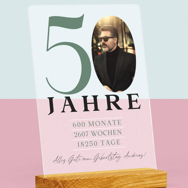 Foto Und Unterschrift: 50 Jahre Countdown - Druck Auf Acrylglas