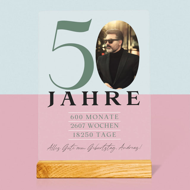 Foto Und Unterschrift: 50 Jahre Countdown - Druck Auf Acrylglas