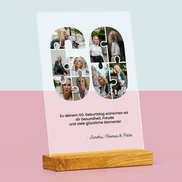 Form-Collage: 60. Geburtstag Puzzle - Druck Auf Acrylglas