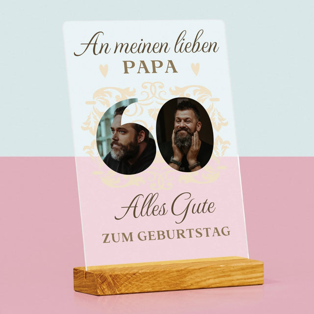 Buchstaben-Collage: An Meinen Lieben Papa Zum 60. Geburtstag - Druck Auf Acrylglas