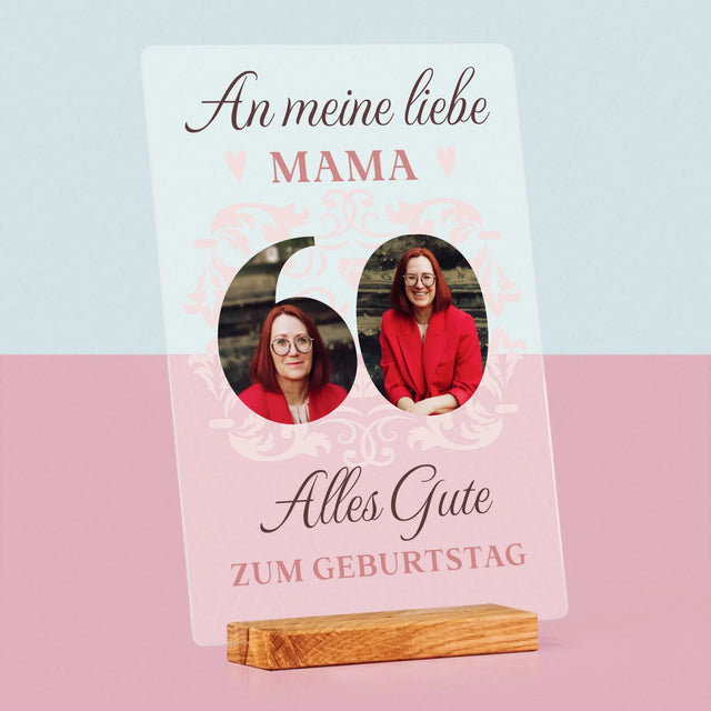 Buchstaben-Collage: An Meine Liebe Mama Zum 60. Geburtstag - Druck Auf Acrylglas