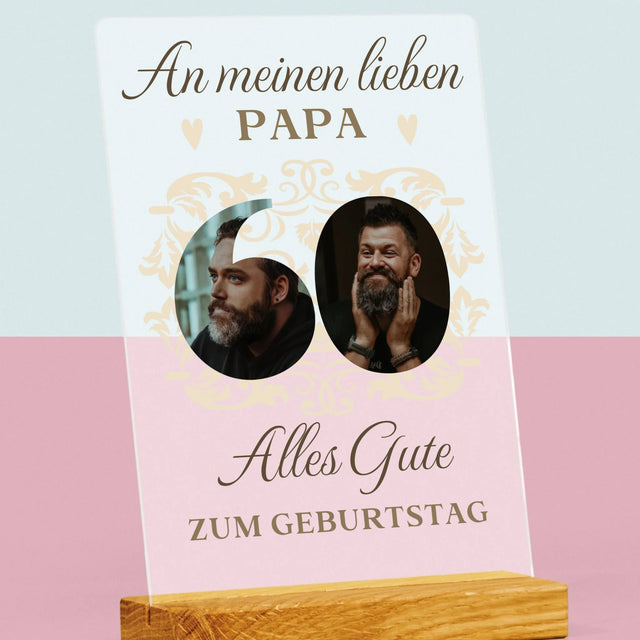 Buchstaben-Collage: An Meinen Lieben Papa Zum 60. Geburtstag - Druck Auf Acrylglas