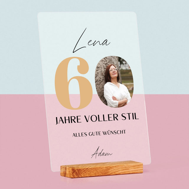 Foto Und Unterschrift: 60 Jahre Voller Stil - Druck Auf Acrylglas