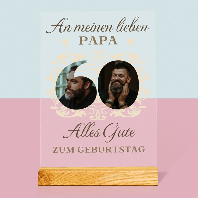 Buchstaben-Collage: An Meinen Lieben Papa Zum 60. Geburtstag - Druck Auf Acrylglas