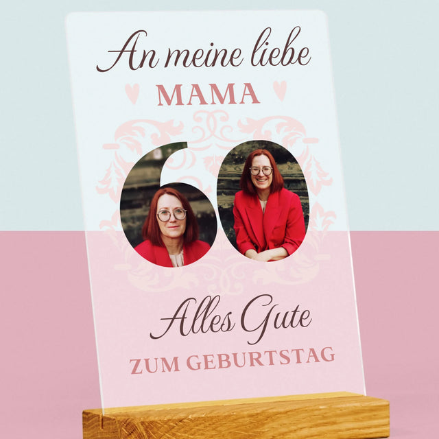 Buchstaben-Collage: An Meine Liebe Mama Zum 60. Geburtstag - Druck Auf Acrylglas