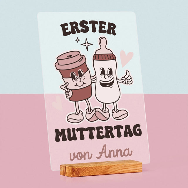Name Und Unterschrift: Der Erste Muttertag – Kaffee, Milch - Druck Auf Acrylglas
