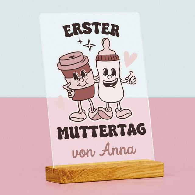 Name Und Unterschrift: Der Erste Muttertag – Kaffee, Milch - Druck Auf Acrylglas
