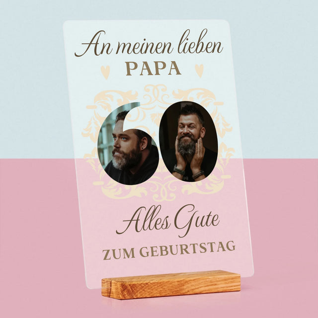 Buchstaben-Collage: An Meinen Lieben Papa Zum 60. Geburtstag - Druck Auf Acrylglas