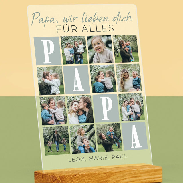Fotocollage: Papa, Wir Lieben Dich Für Alles. - Druck Auf Acrylglas