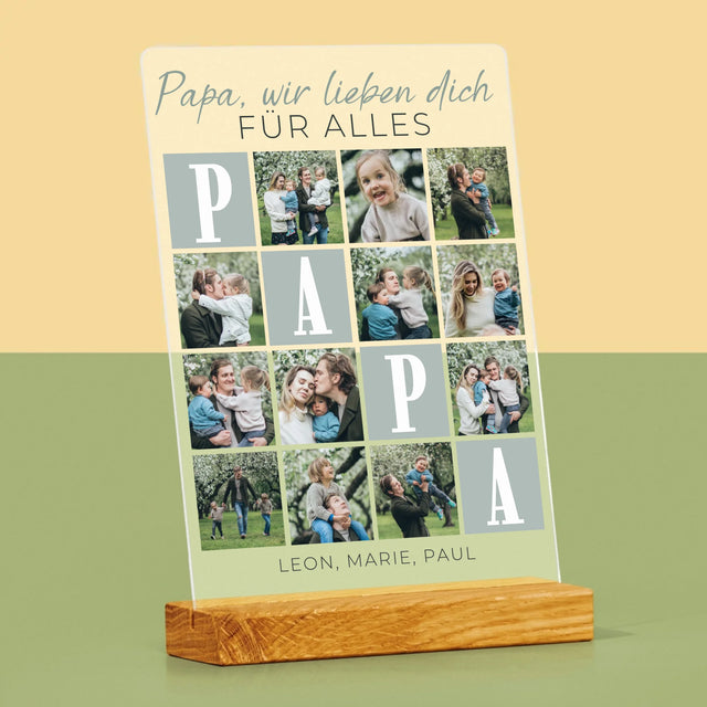Fotocollage: Papa, Wir Lieben Dich Für Alles. - Druck Auf Acrylglas
