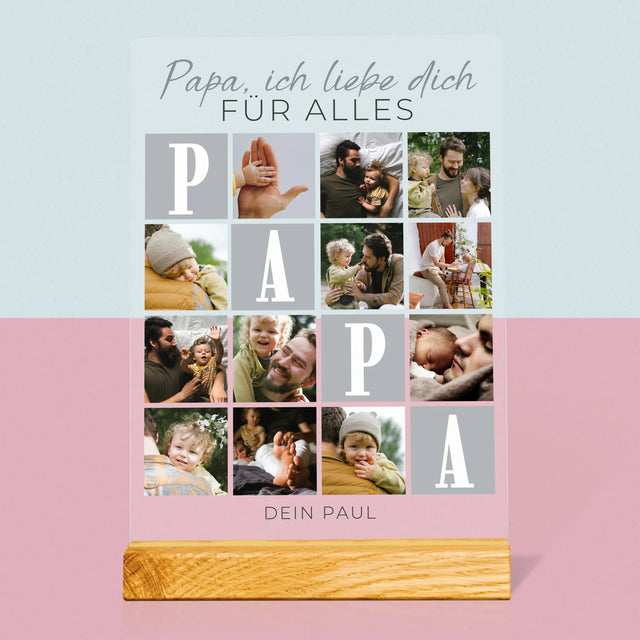 Fotocollage: Papa Ich Liebe Dich Für Alles - Acrylglasbild | DE