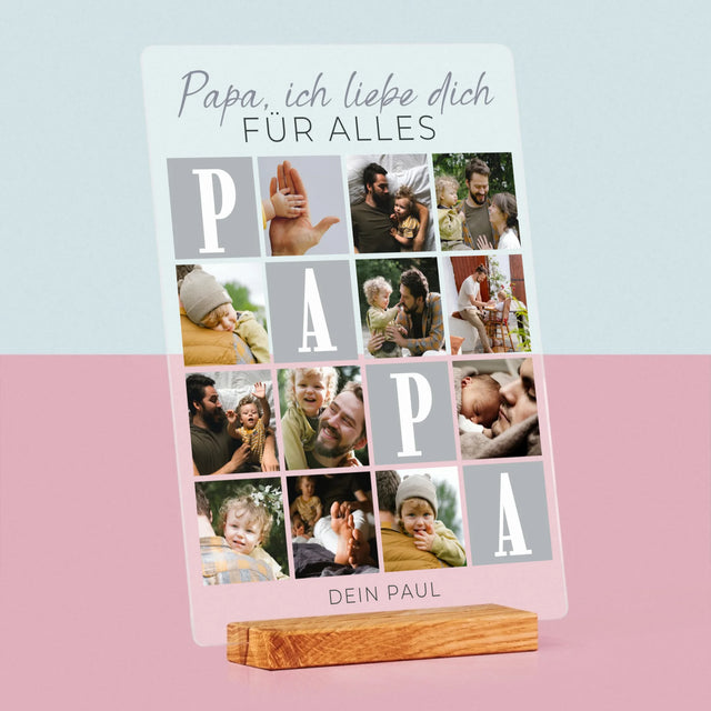 Fotocollage: Papa Ich Liebe Dich Für Alles - Acrylglasbild | DE