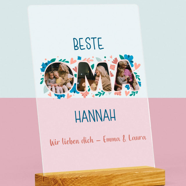 Buchstaben-Collage: Beste Oma - Druck Auf Acrylglas