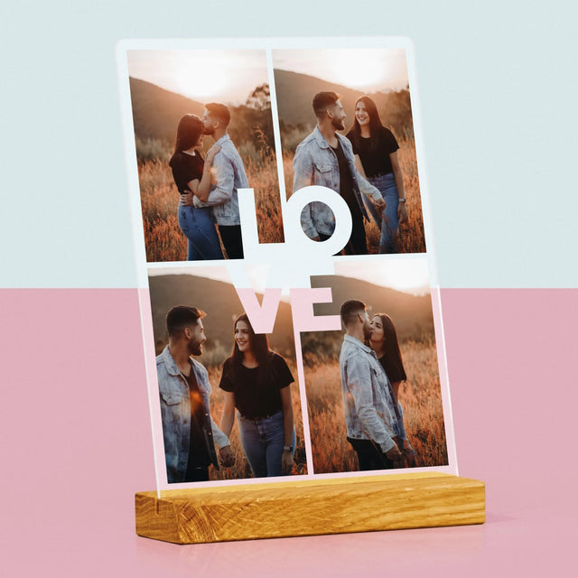 Fotocollage: 4 Fotos Mit Der Aufschrift „Love“ - Druck Auf Acrylglas