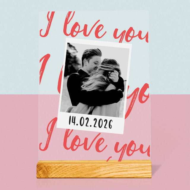 Foto Und Unterschrift: I Love You Polaroid - Druck Auf Acrylglas