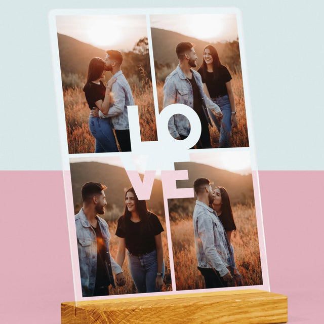 Fotocollage: 4 Fotos Mit Der Aufschrift „Love“ - Druck Auf Acrylglas