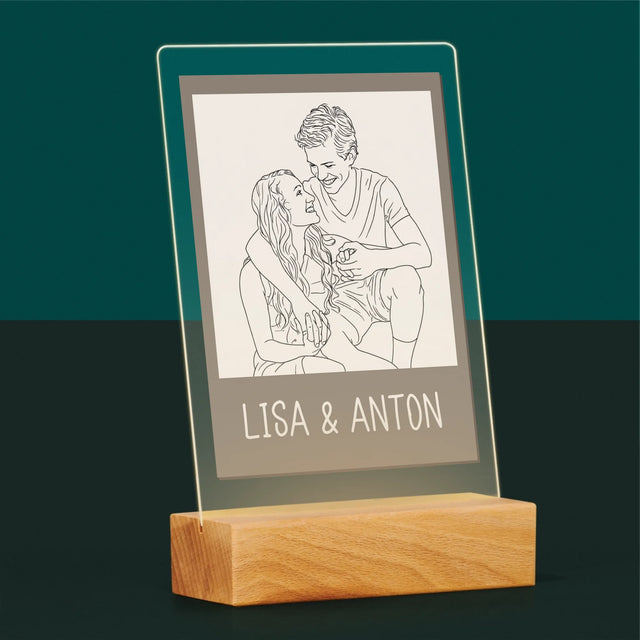 Foto Und Unterschrift: Lineart Im Polaroid-Stil - Druck Auf Acrylglas