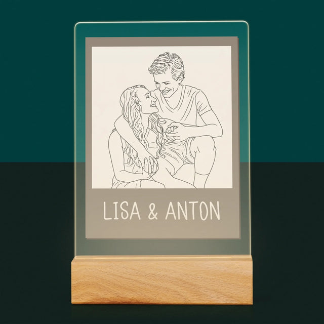 Foto Und Unterschrift: Lineart Im Polaroid-Stil - Druck Auf Acrylglas