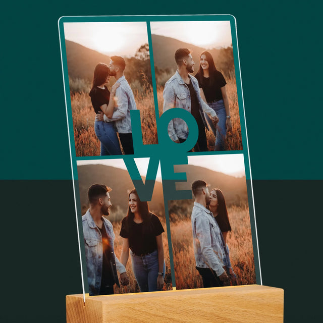 Fotocollage: 4 Fotos Mit Der Aufschrift „Love“ - Druck Auf Acrylglas