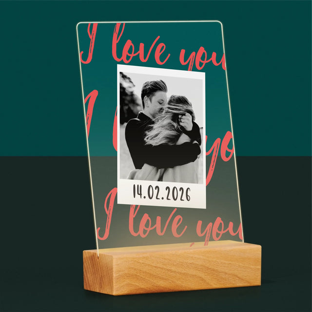 Foto Und Unterschrift: I Love You Polaroid - Druck Auf Acrylglas