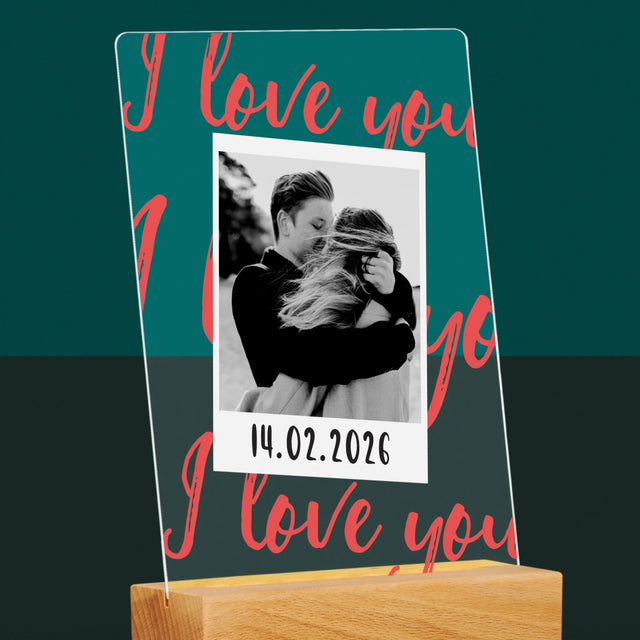 Foto Und Unterschrift: I Love You Polaroid - Druck Auf Acrylglas