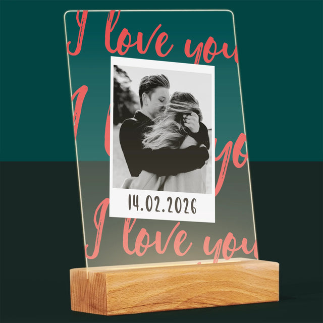 Foto Und Unterschrift: I Love You Polaroid - Druck Auf Acrylglas