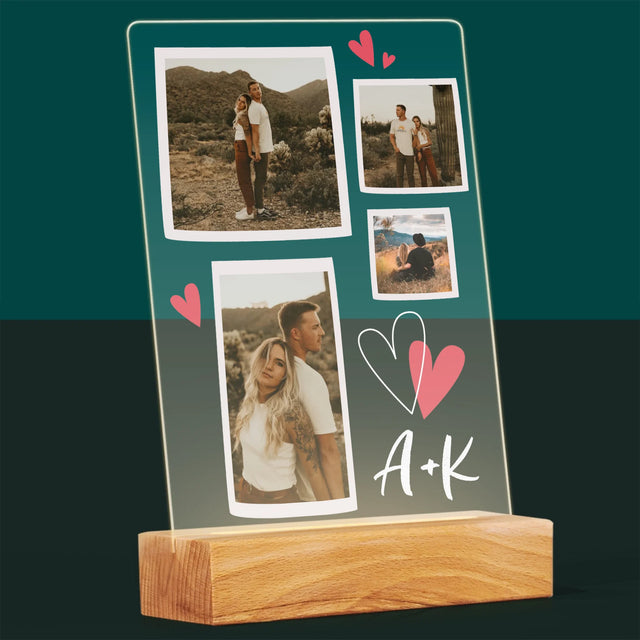 Fotocollage: Herzen Initialen - Druck Auf Acrylglas