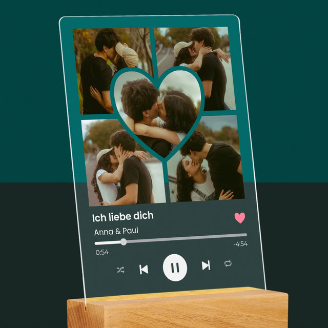 Fotocollage: Spotify Fotos Herz - Druck Auf Acrylglas