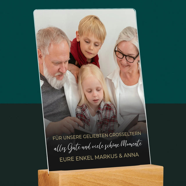 Foto Und Unterschrift: Für Unsere Geliebten Großeltern - Druck Auf Acrylglas