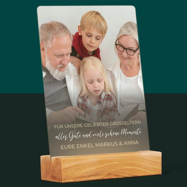 Foto Und Unterschrift: Für Unsere Geliebten Großeltern - Druck Auf Acrylglas