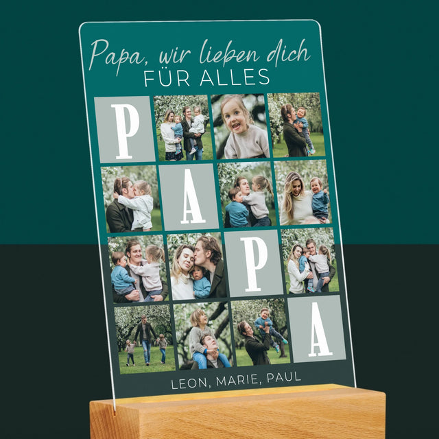Fotocollage: Papa, Wir Lieben Dich Für Alles. - Druck Auf Acrylglas