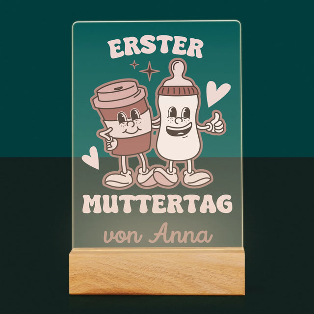 Name Und Unterschrift: Der Erste Muttertag – Kaffee, Milch - Druck Auf Acrylglas
