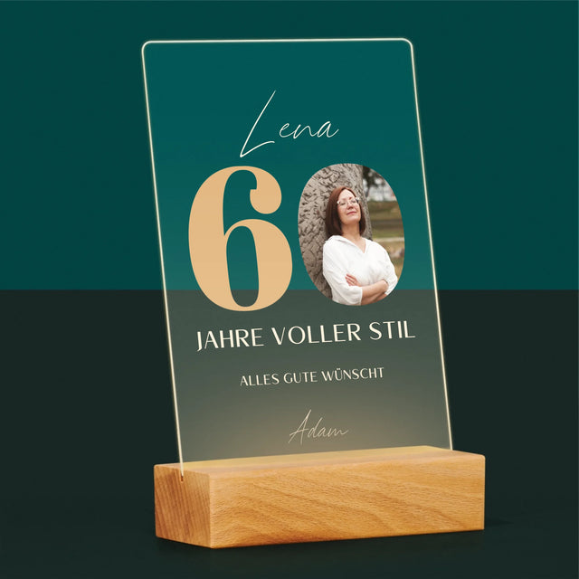 Foto Und Unterschrift: 60 Jahre Voller Stil - Druck Auf Acrylglas