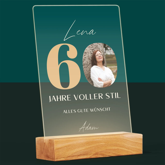 Foto Und Unterschrift: 60 Jahre Voller Stil - Druck Auf Acrylglas