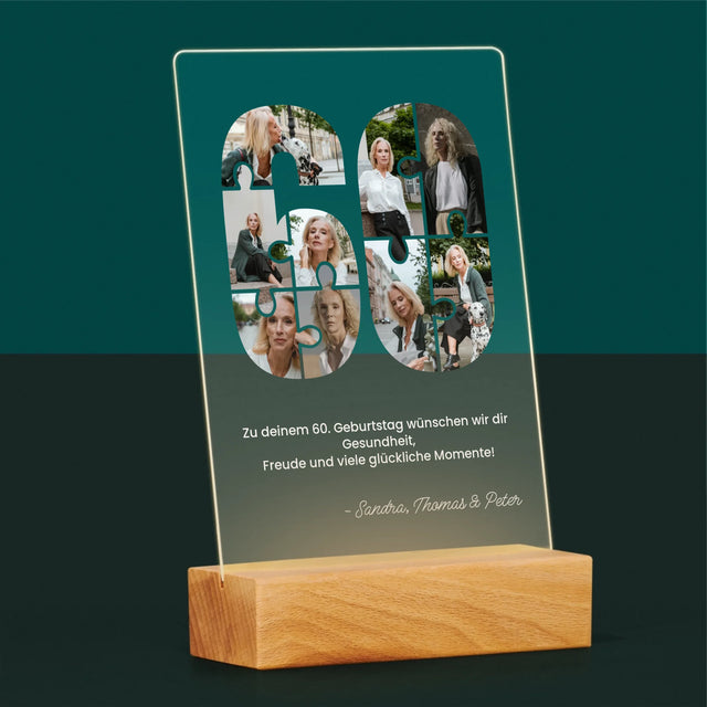 Form-Collage: 60. Geburtstag Puzzle - Druck Auf Acrylglas