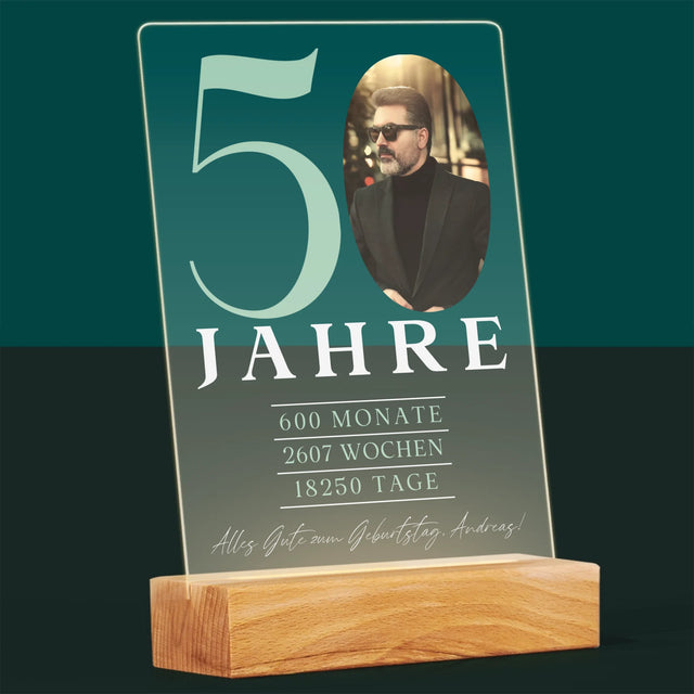 Foto Und Unterschrift: 50 Jahre Countdown - Druck Auf Acrylglas