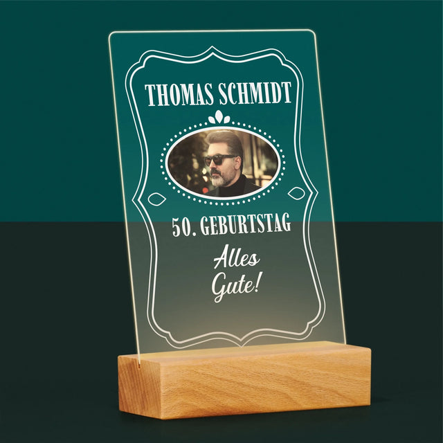 Foto Und Unterschrift: Alles Gute Zum 50. Geburtstag! - Druck Auf Acrylglas