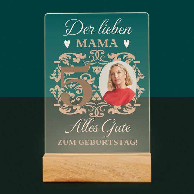 Foto Und Unterschrift: Der Lieben Mama Zum 50. Geburtstag - Druck Auf Acrylglas