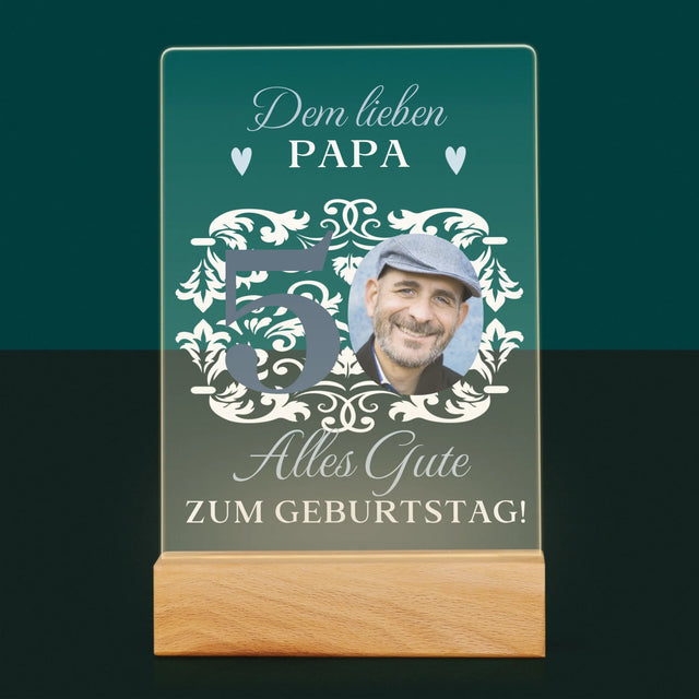 Foto Und Unterschrift: Dem Lieben Papa Zum 50. Geburtstag - Druck Auf Acrylglas