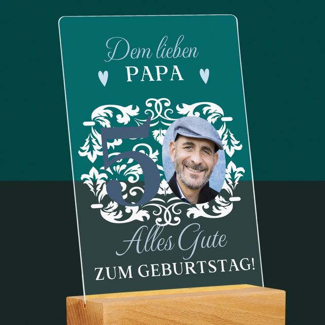 Foto Und Unterschrift: Dem Lieben Papa Zum 50. Geburtstag - Druck Auf Acrylglas