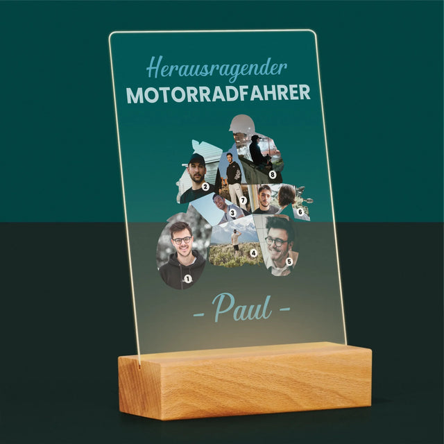 Form-Collage: Herausragender Motorradfahrer - Druck Auf Acrylglas