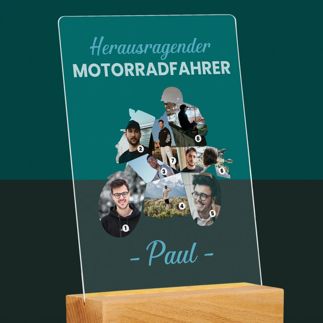 Form-Collage: Herausragender Motorradfahrer - Druck Auf Acrylglas