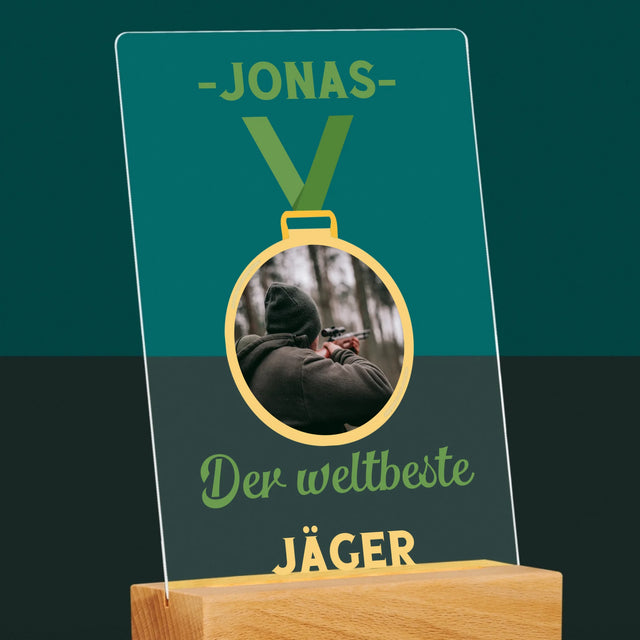 Foto Und Unterschrift: Der Weltbeste Jäger - Druck Auf Acrylglas