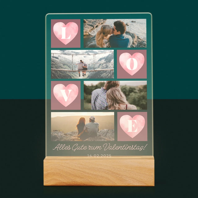 Fotocollage: Herzen Love - Druck Auf Acrylglas