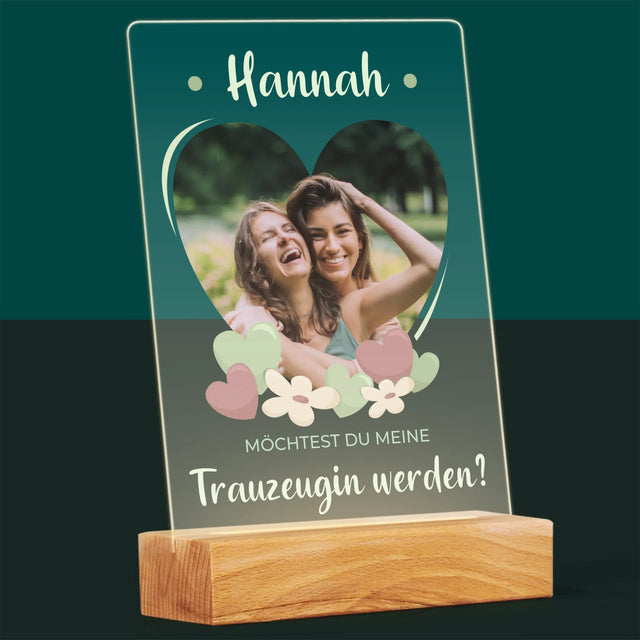 Foto Und Unterschrift: Willst Du Mein Trauzeugin Werden? - Druck Auf Acrylglas