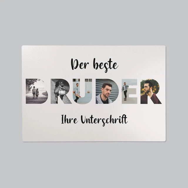 Buchstaben-Collage: Bruder - Schreibtischunterlage