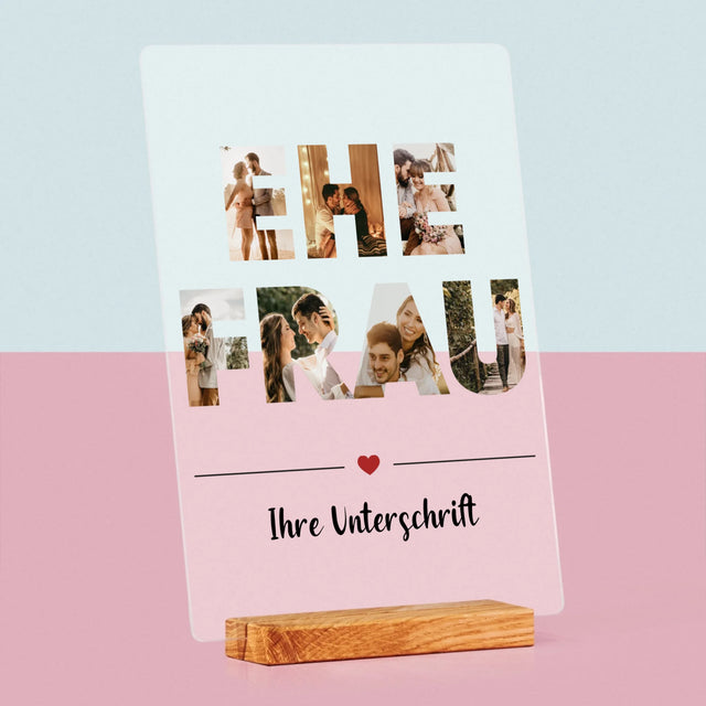 Buchstaben-Collage: Ehefrau - Druck Auf Acrylglas