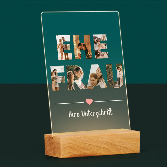 Buchstaben-Collage: Ehefrau - Druck Auf Acrylglas